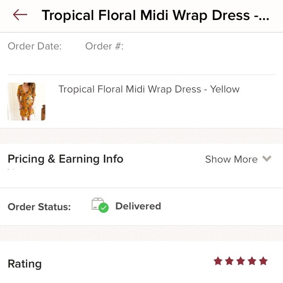 Tropical Floral Midi Wrap Dress Yellow - Picture 7 of 8